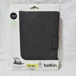 Belkin iPad 2/3/4 Case Folding Folio Black Suede Mag Close NEW